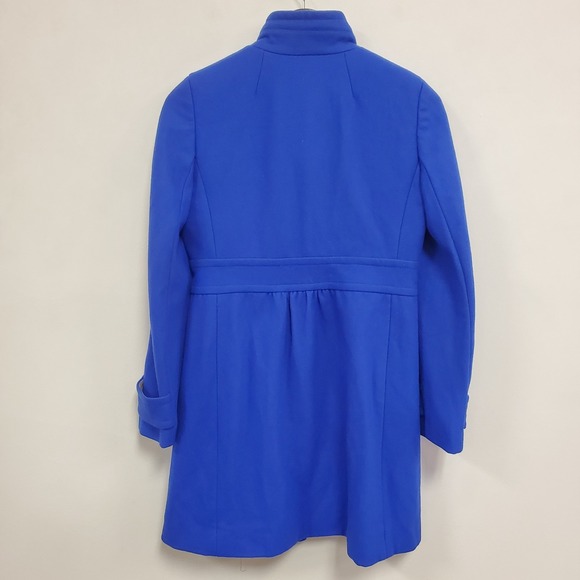 J Crew Womens Wool Factory Skirted Dress Coat Size 4 Blue‎ Formal Sophisticated - Picture 4 of 13